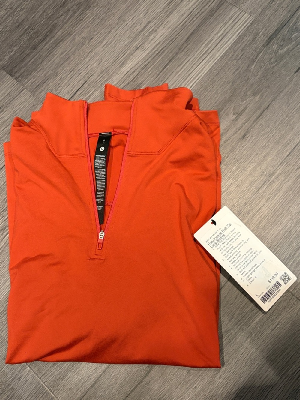 lululemon athletica Men's Long Sleeve Quarter-Zip Top in Bright Orange